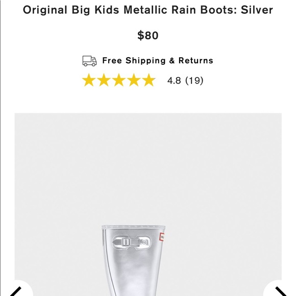 Hunter origins big kid metallic rain boots - Picture 7 of 7